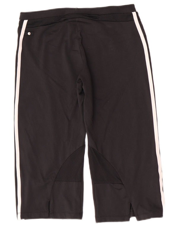 Adidas Womens Capri Calças de treino Reino Unido 12 Médio Preto Nylon