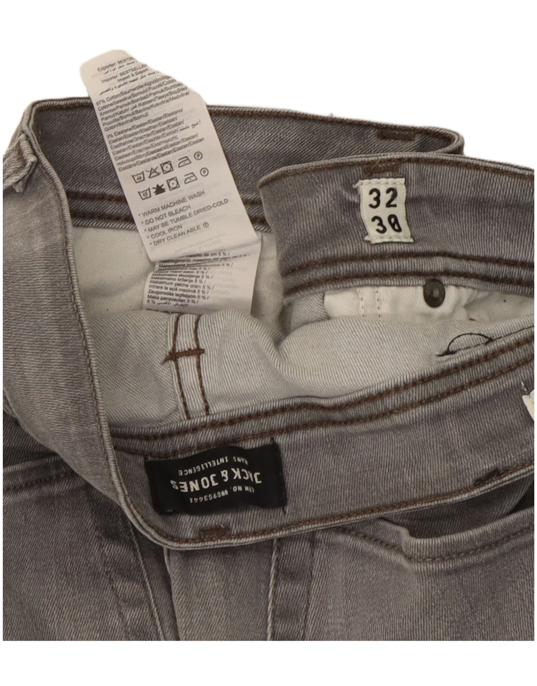 Jeans masculinos Jack & Jones Slim W32 L30 algodão cinza