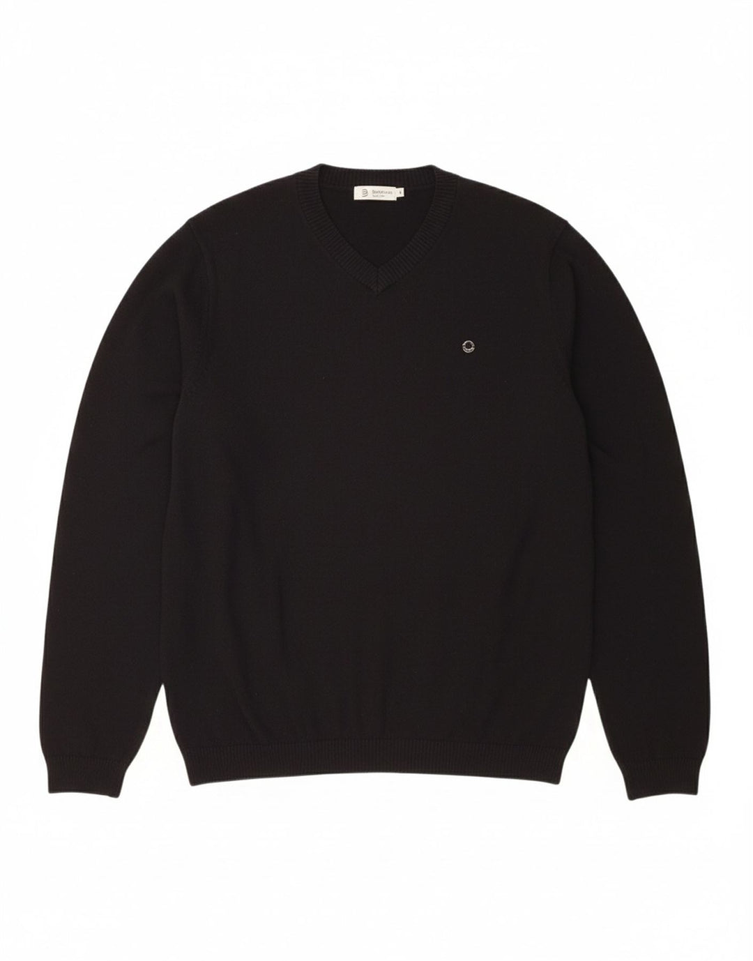 ADIDAS Mens Suéter Jumper com Gola V Preto Médio