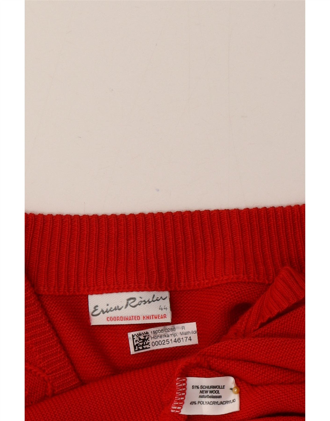 Suéter Cardigan Feminino Vintage EU 44 XL Lã Vermelha