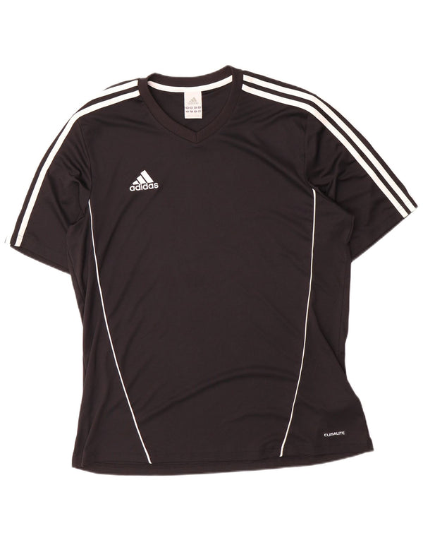 Adidas Mens Climalite Camiseta Top Grande Poliéster Preto