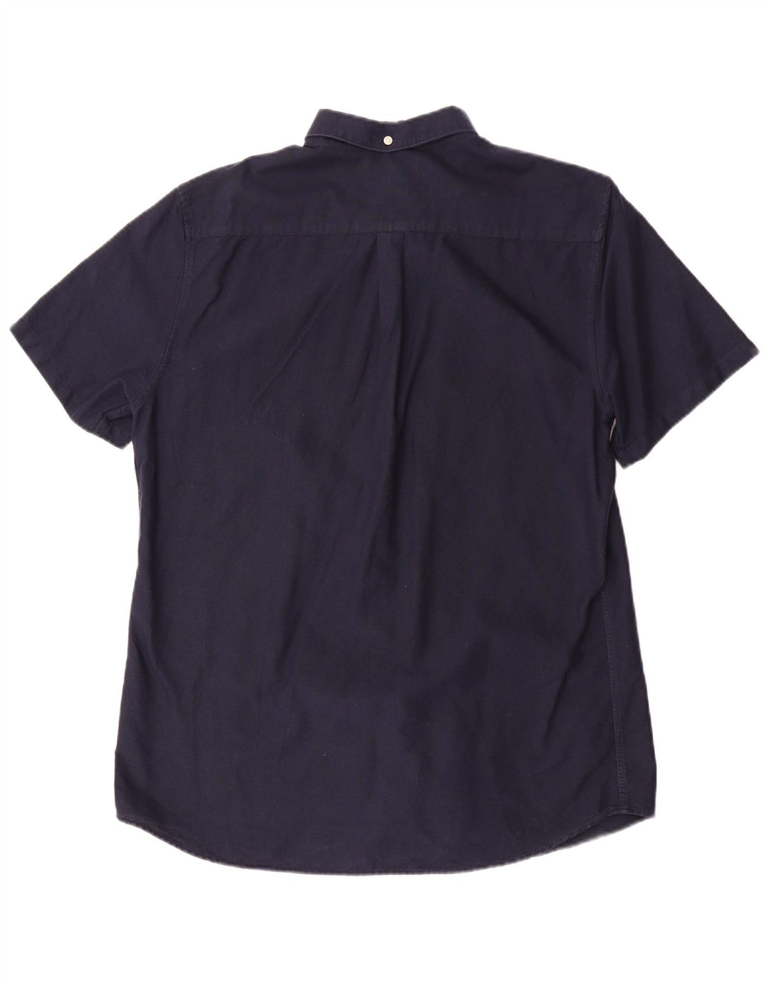 Camisa masculina Barbour Tailored Fit de manga curta de algodão azul marinho médio