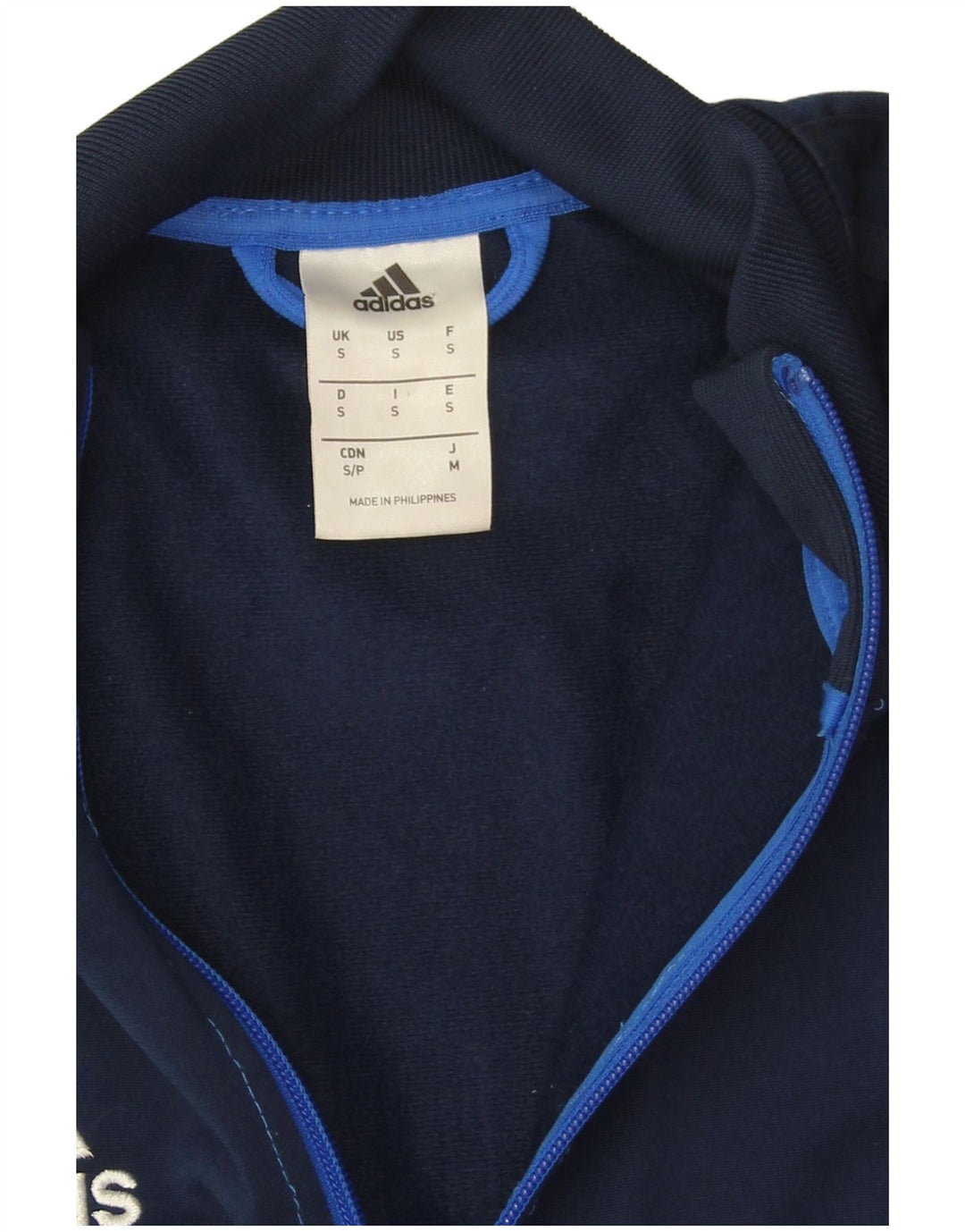 Adidas Mens Treino Top Jacket Pequeno Azul Marinho Colorblock Poliéster