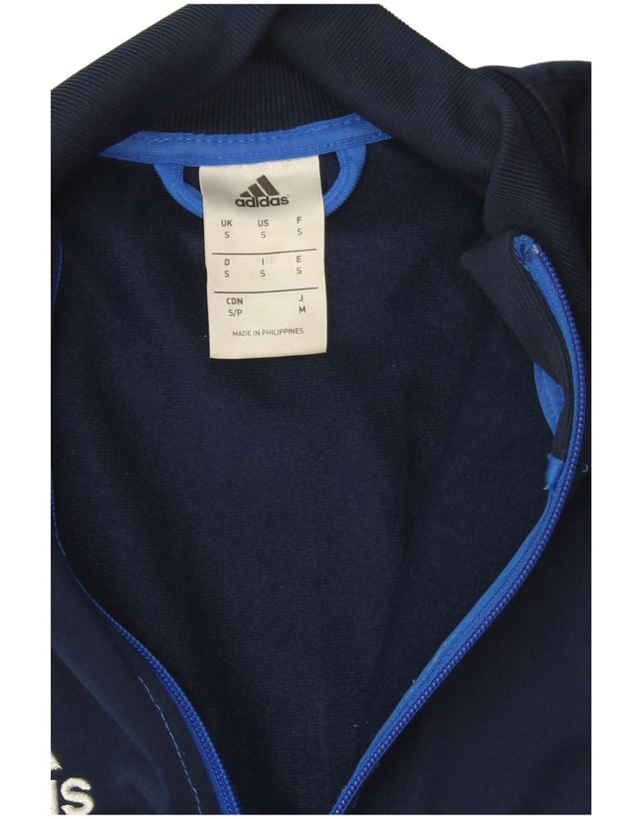 Adidas Mens Treino Top Jacket Pequeno Azul Marinho Colorblock Poliéster