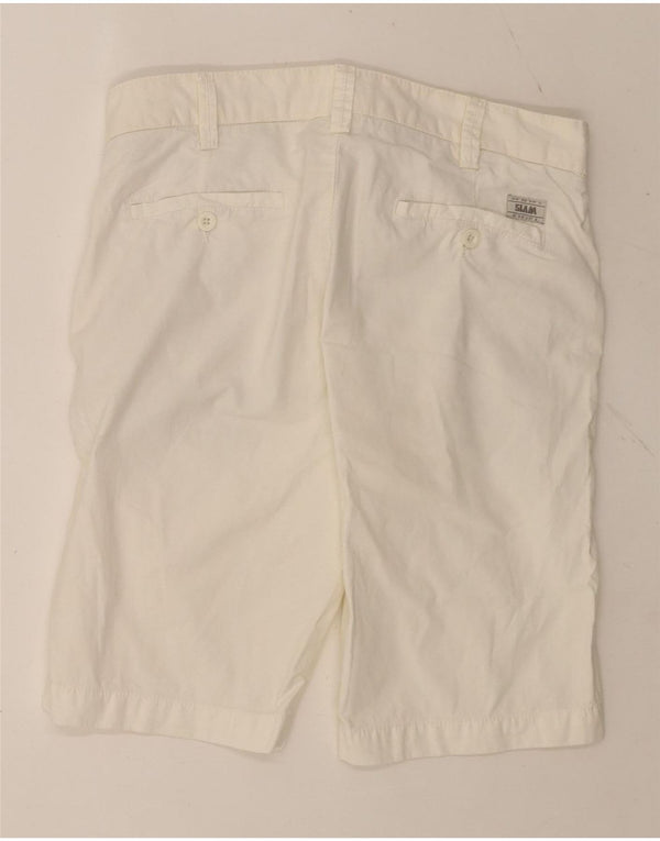 Slam Mens Chino Shorts IT 46 Pequeno W29 Algodão Branco