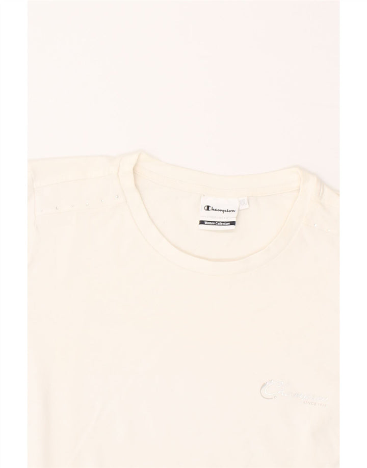 CHAMPION Womens T-Shirt Top UK 18 XL Off White Cotton Vintage Champion and Second-Hand Champion from Messina Hembry 