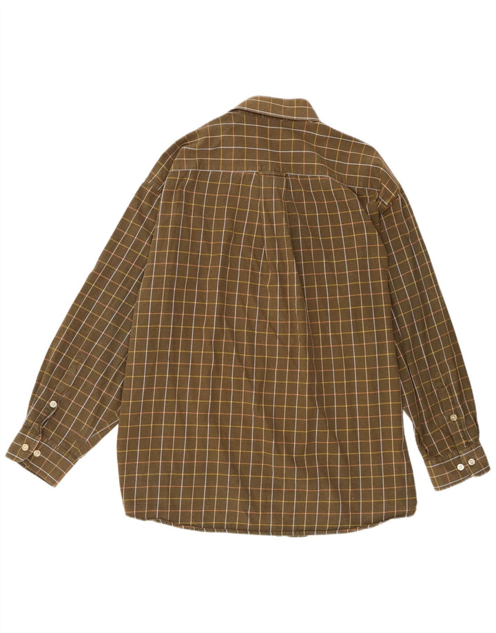 Camisa masculina Orvis 2XL algodão xadrez cáqui