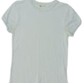 Camiseta feminina Zara Top UK 10 pequena viscose azul