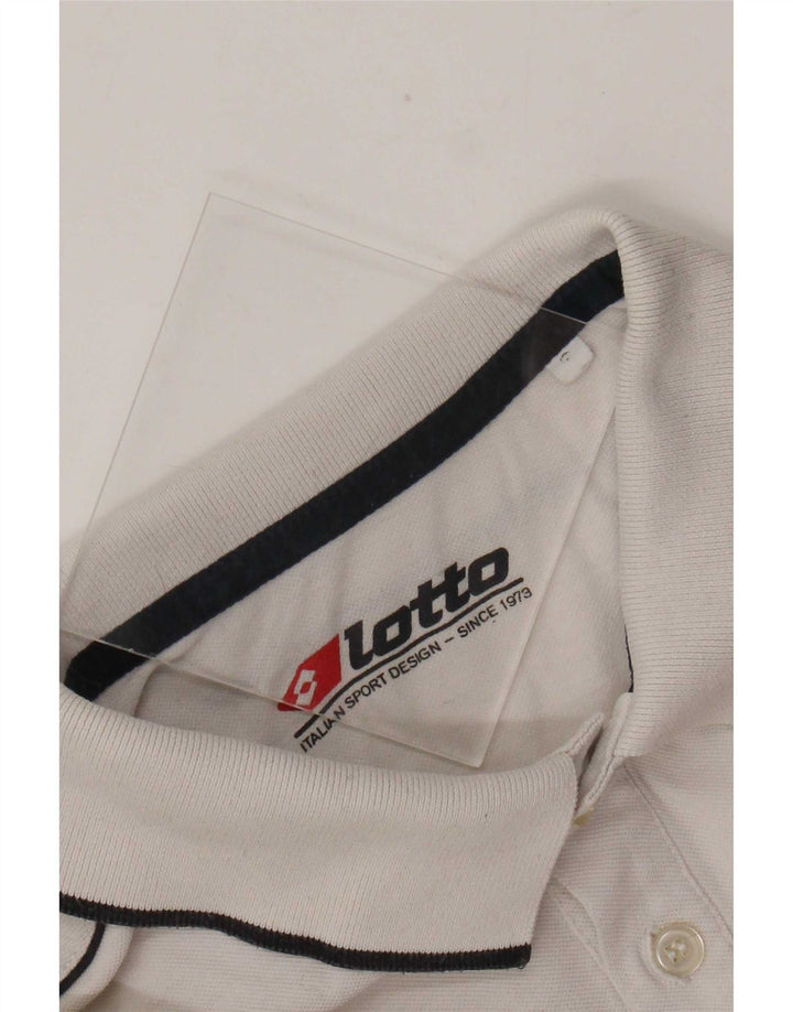 Camisa polo masculina Lotto pequena colorida branca