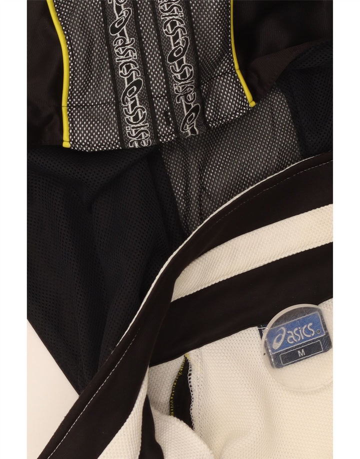 ASICS Mens Graphic Hooded Tracksuit Top Jaqueta Médio Branco Colourblock