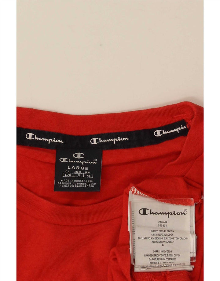 Camiseta masculina estampada Champion grande algodão vermelho