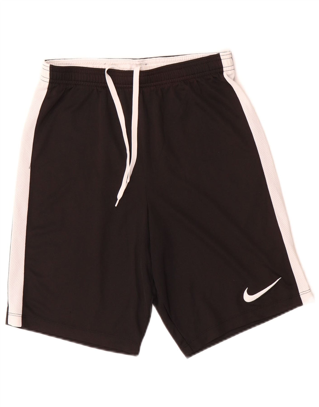 Shorts esportivos masculinos Nike Dri Fit pequenos pretos em poliéster colorblock