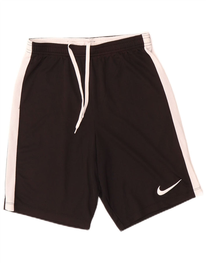 Shorts esportivos masculinos Nike Dri Fit pequenos pretos em poliéster colorblock