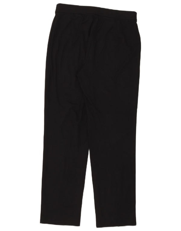Calça feminina reta casual Marks & Spencer Reino Unido 14 grande W33 L31 preta