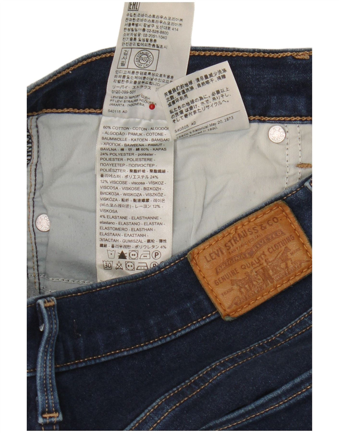 Calça Jeans Capri Feminina Levi's W30 L21 Azul Algodão