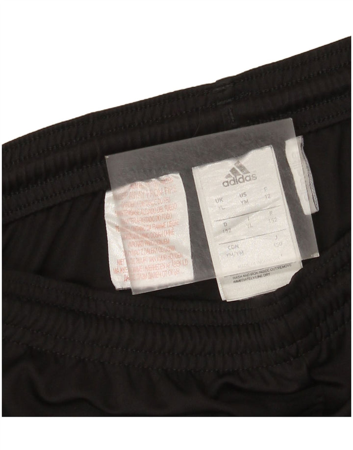 Shorts esportivos Adidas Boys Climalite 12-13 anos grandes pretos poliéster