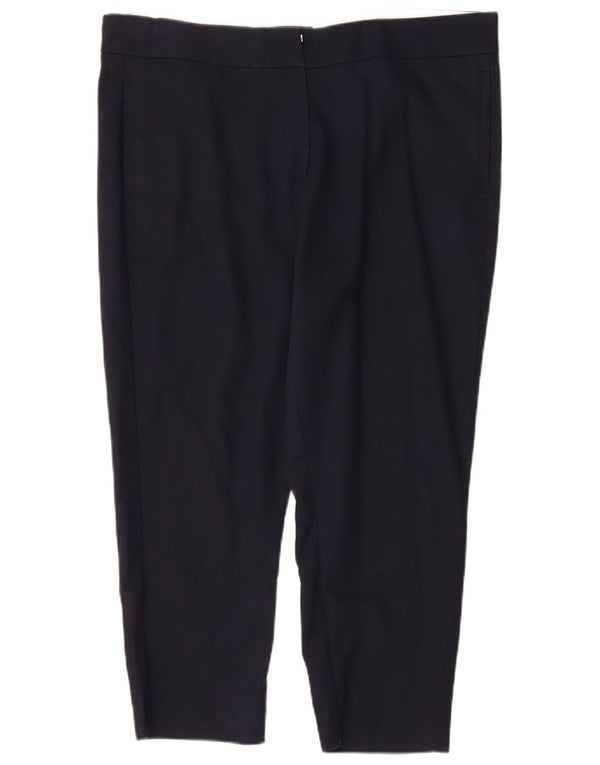 Calça feminina Marks & Spencer cônica cortada UK 18 XL W36 L25 azul marinho