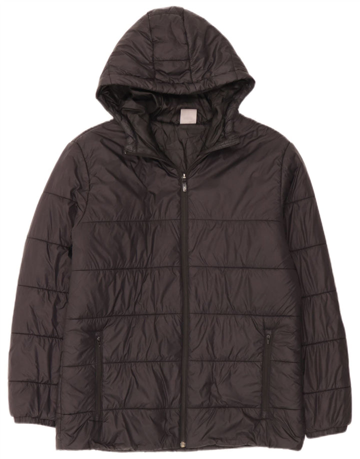 Jaqueta acolchoada com capuz masculina Puma UK 38 médio preto nylon