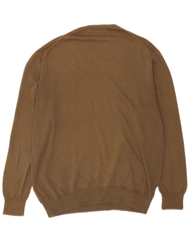 Suéter masculino Zara com decote em V XL cáqui