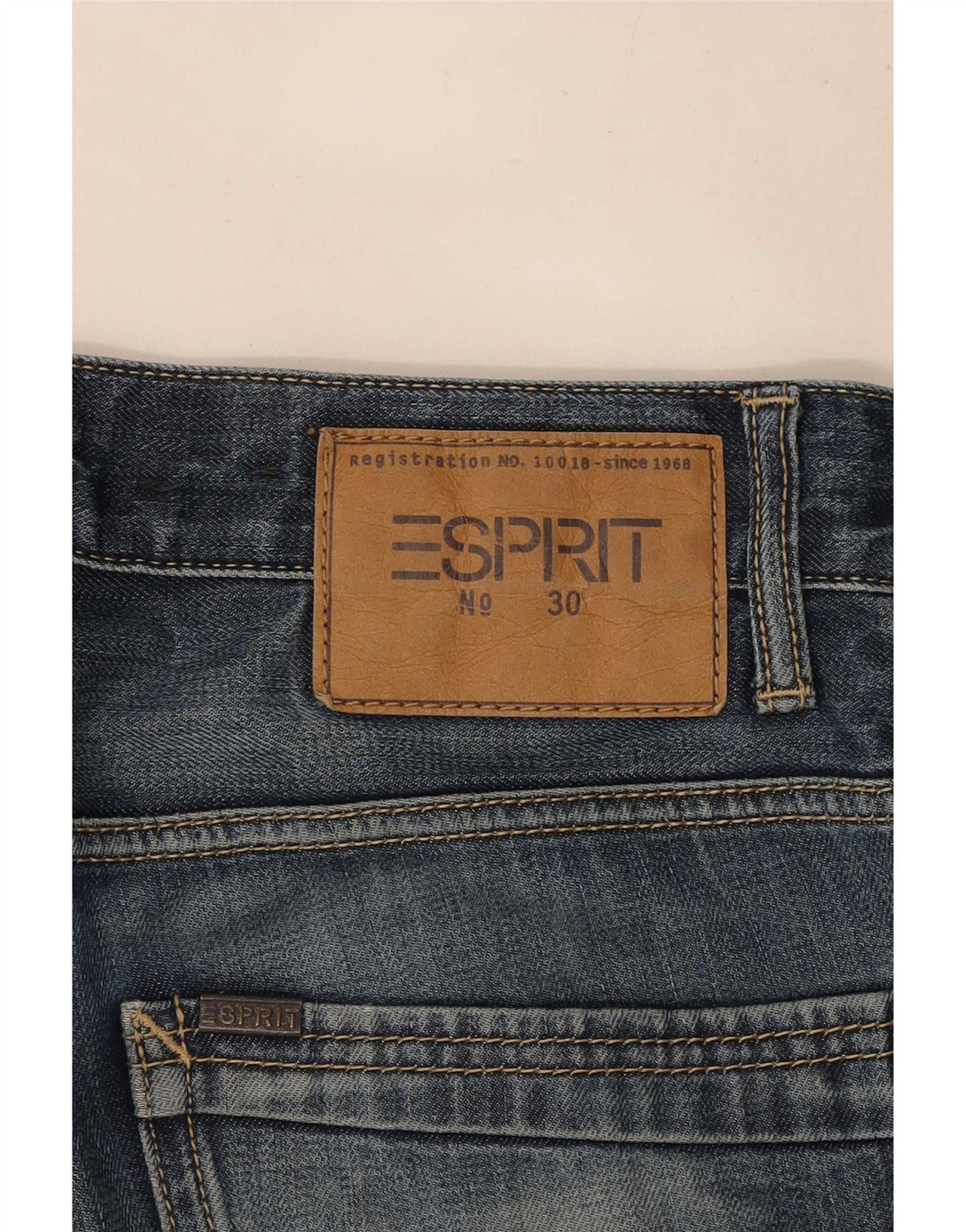 Calça jeans reta feminina Esprit W30 L32 algodão azul marinho