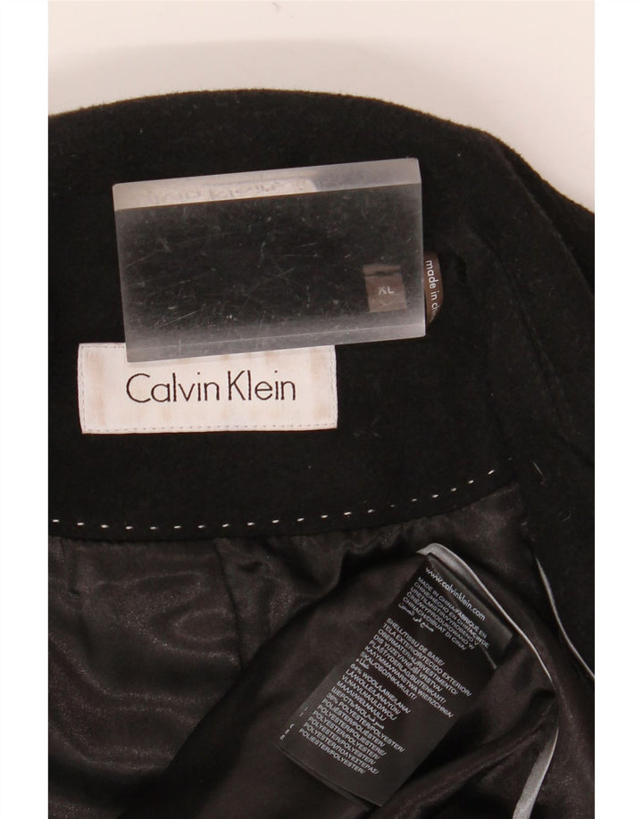 Sobretudo feminino Calvin Klein UK 18 XL lã preta