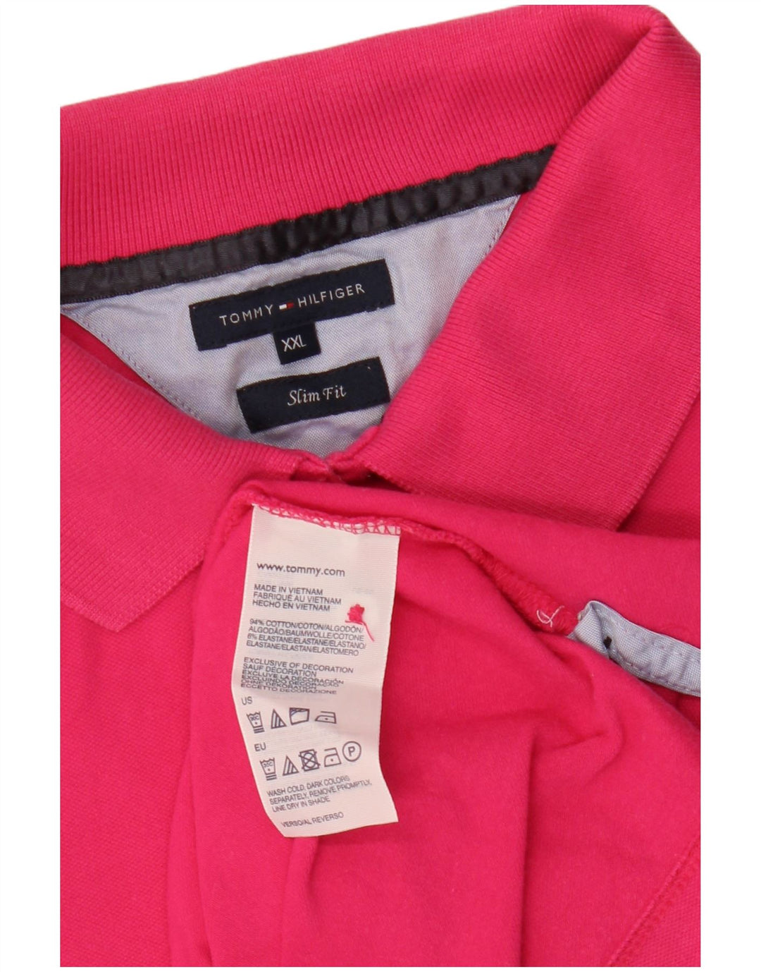 Camisa polo feminina TOMMY HILFIGER Slim Fit Reino Unido 20 2XL algodão rosa