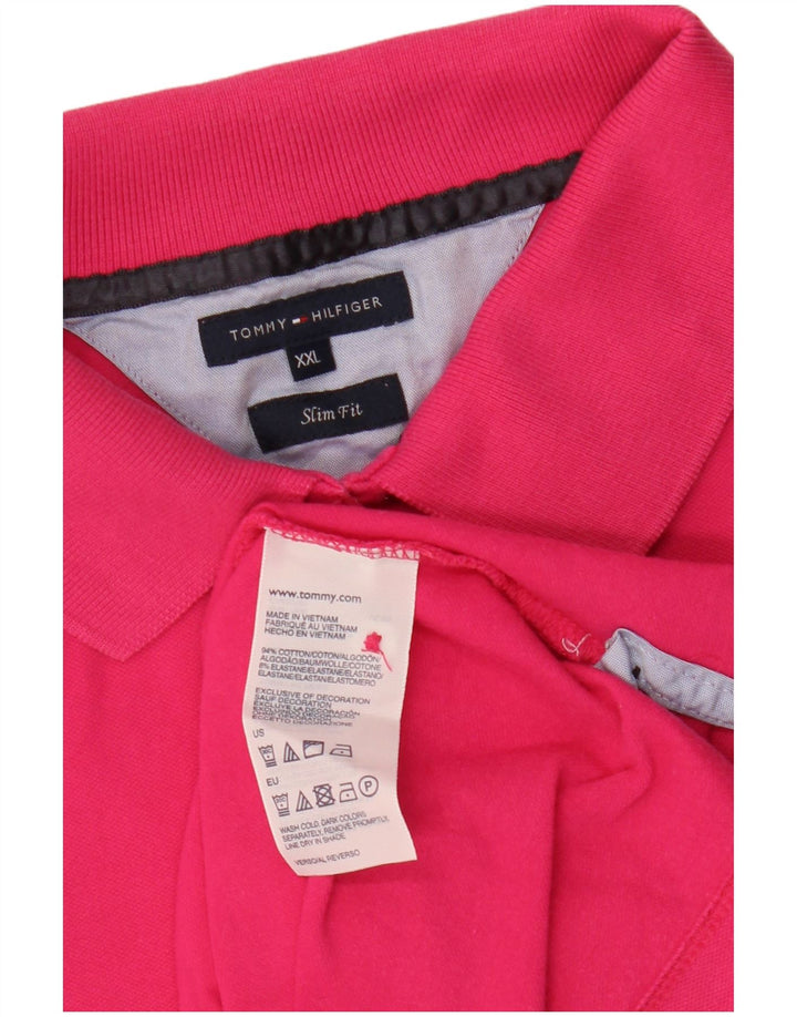 Camisa polo feminina TOMMY HILFIGER Slim Fit Reino Unido 20 2XL algodão rosa