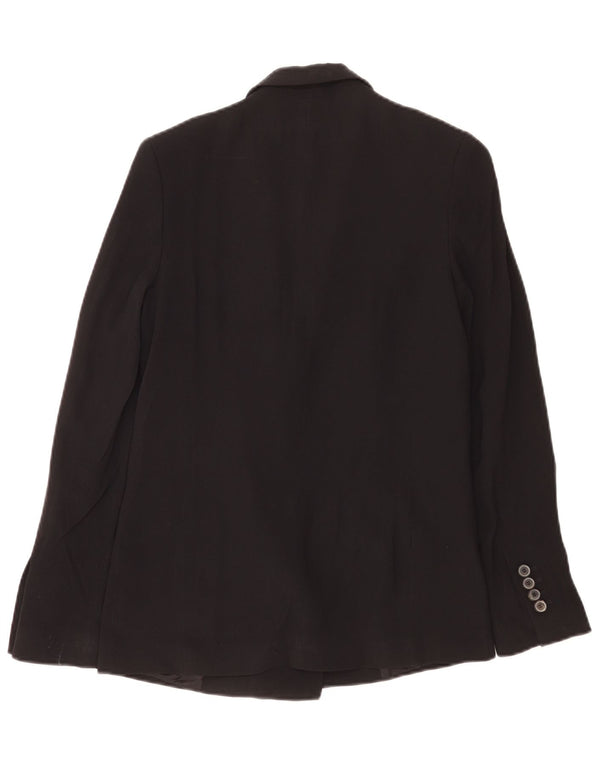 Jaqueta blazer feminina Zara com peito duplo Reino Unido 10 pequeno acetato preto