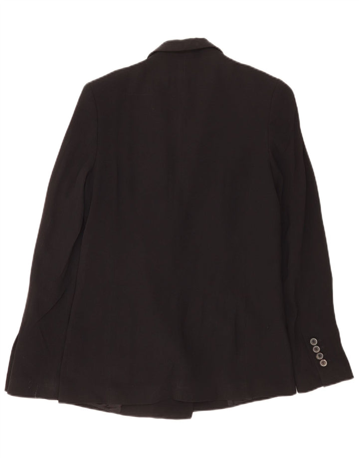 Jaqueta blazer feminina Zara com peito duplo Reino Unido 10 pequeno acetato preto