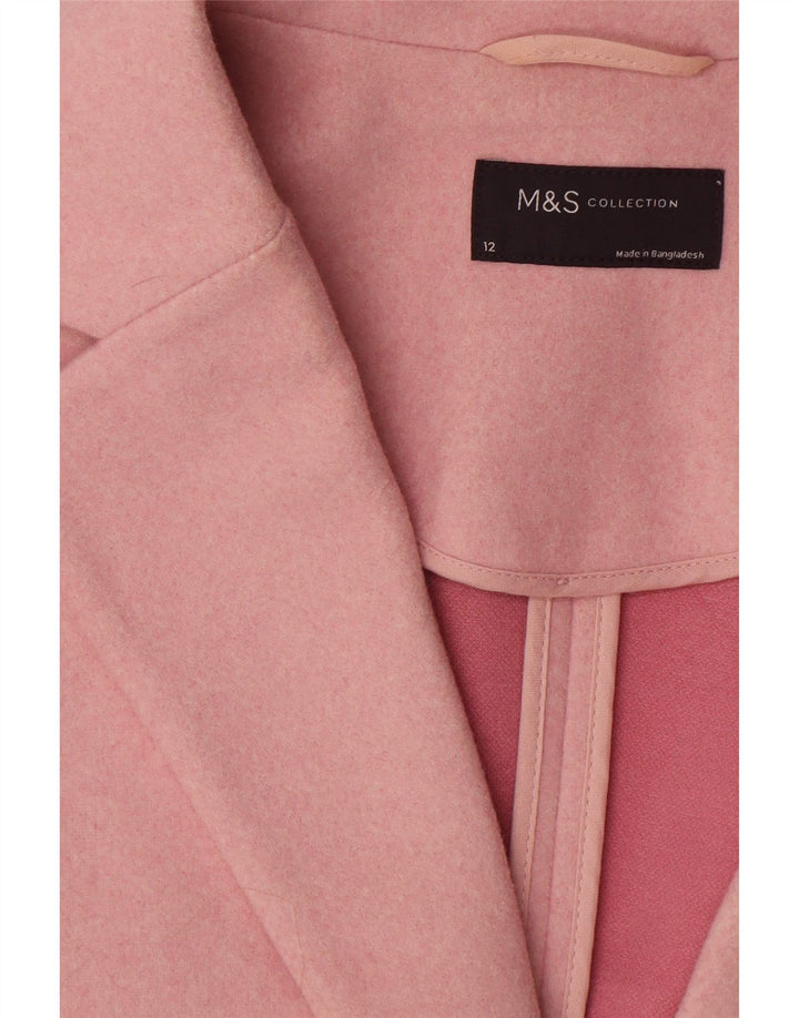 Sobretudo feminino Marks & Spencer UK 12 poliéster rosa médio