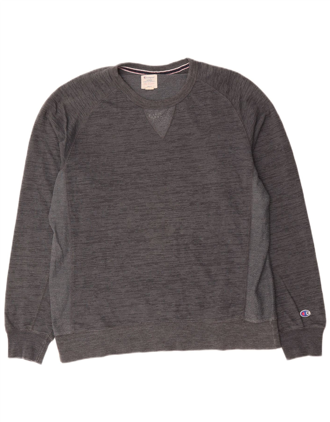 Moletom masculino Champion XL cinza manchado de algodão