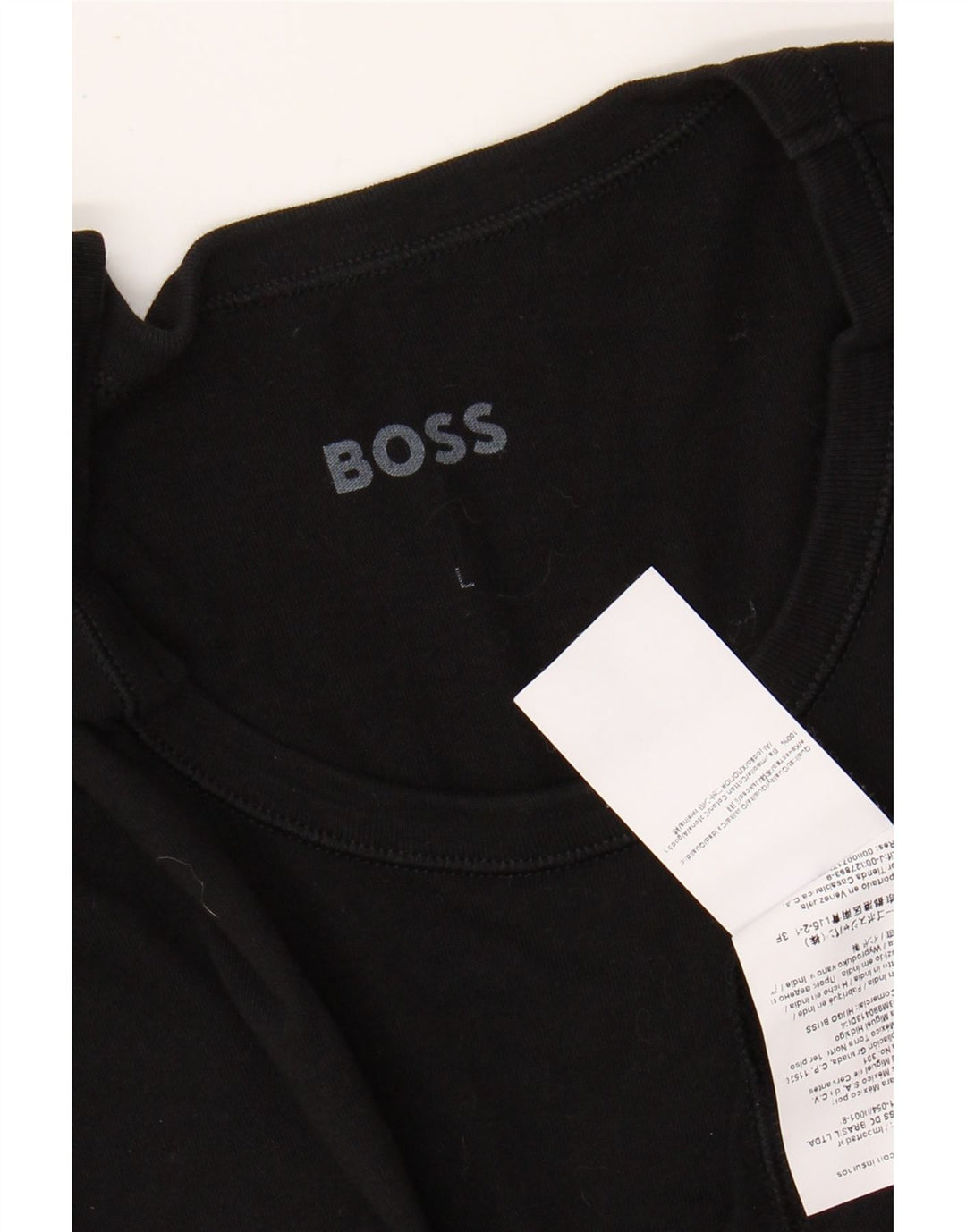 Camiseta masculina HUGO BOSS Top grande de algodão preto