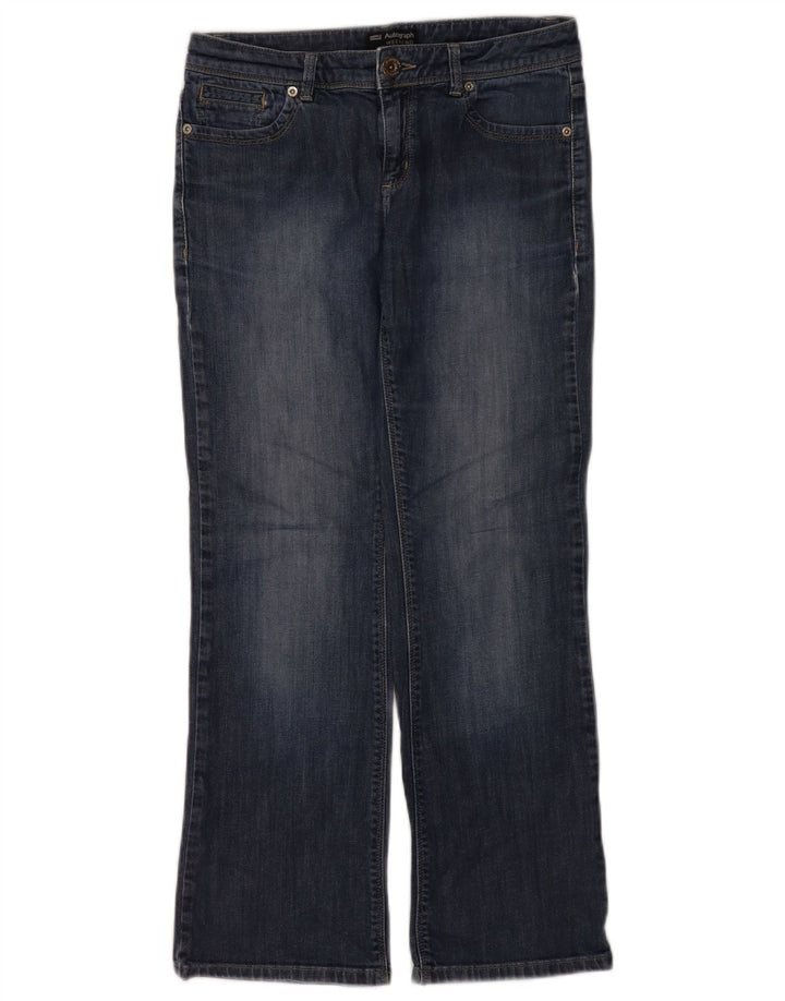 Jeans Marks & SPENCER feminino Autograph Bootcut UK 10 pequeno W28 algodão azul