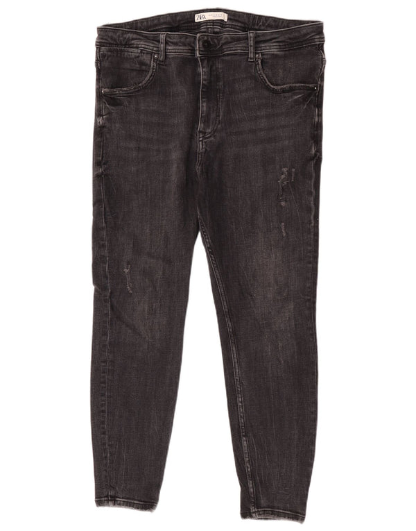Calça jeans skinny feminina Zara EU 46 XL W36 L26 cinza