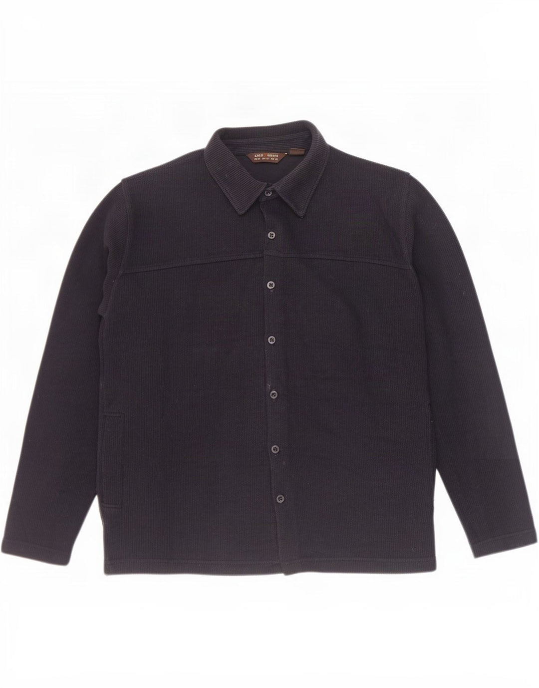 Zara Camisa masculina overshirt média azul marinho algodão