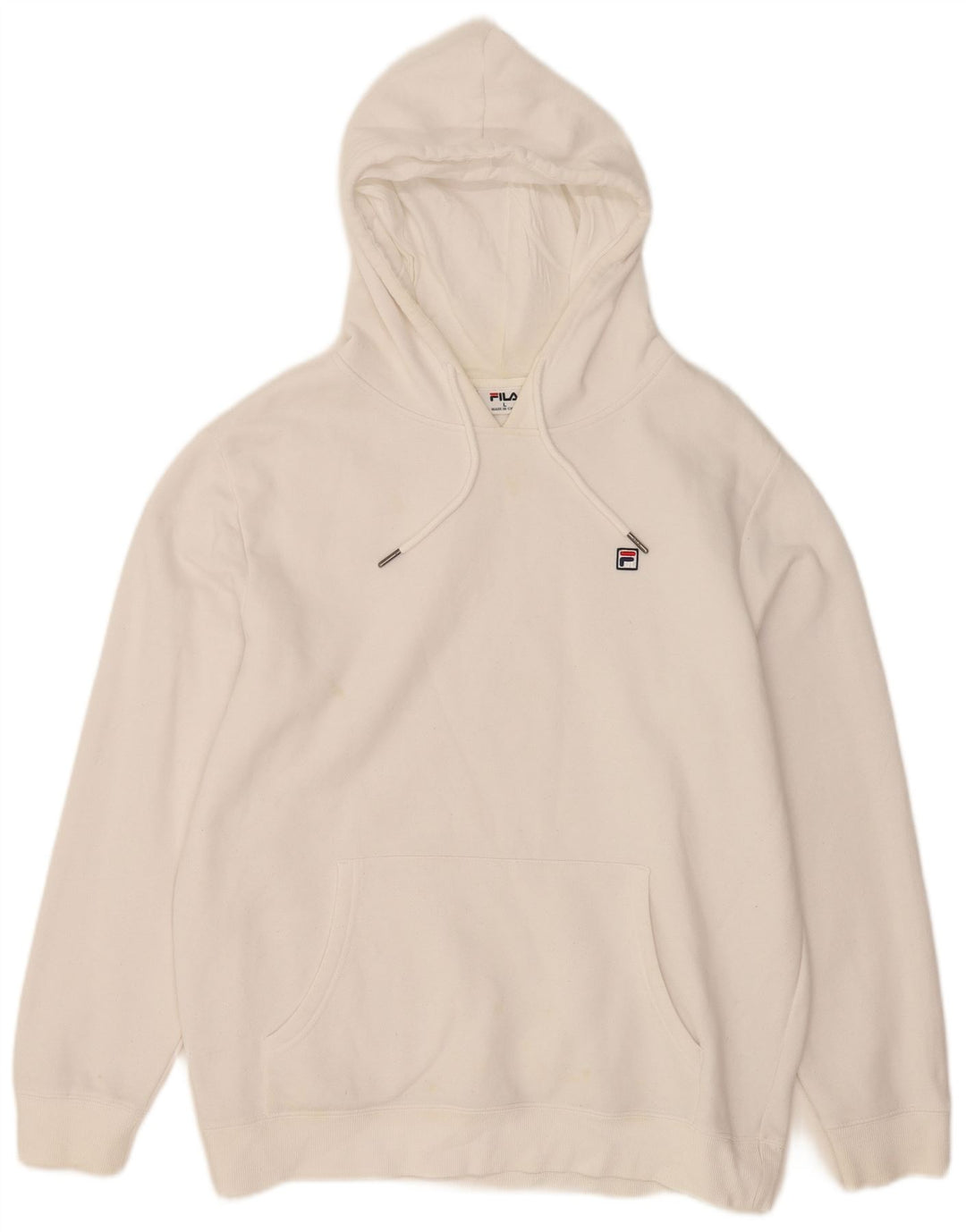 Fila moletom com capuz masculino grande algodão branco
