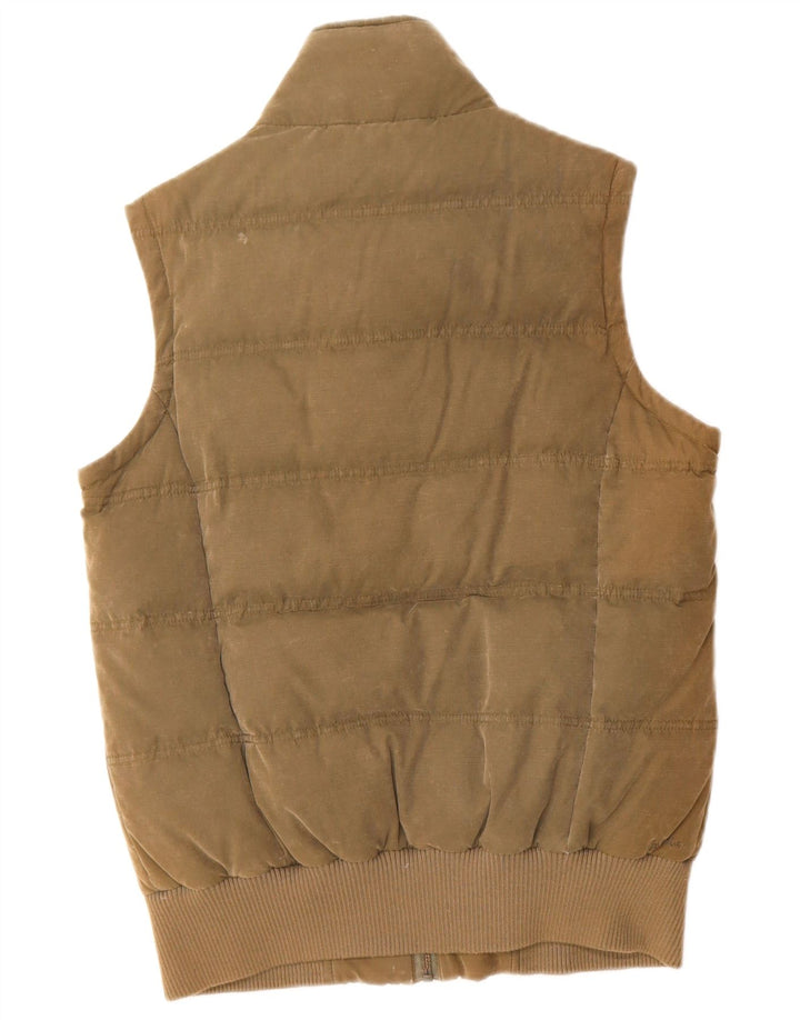 Colete acolchoado feminino Fat Face UK 12 poliéster cáqui médio