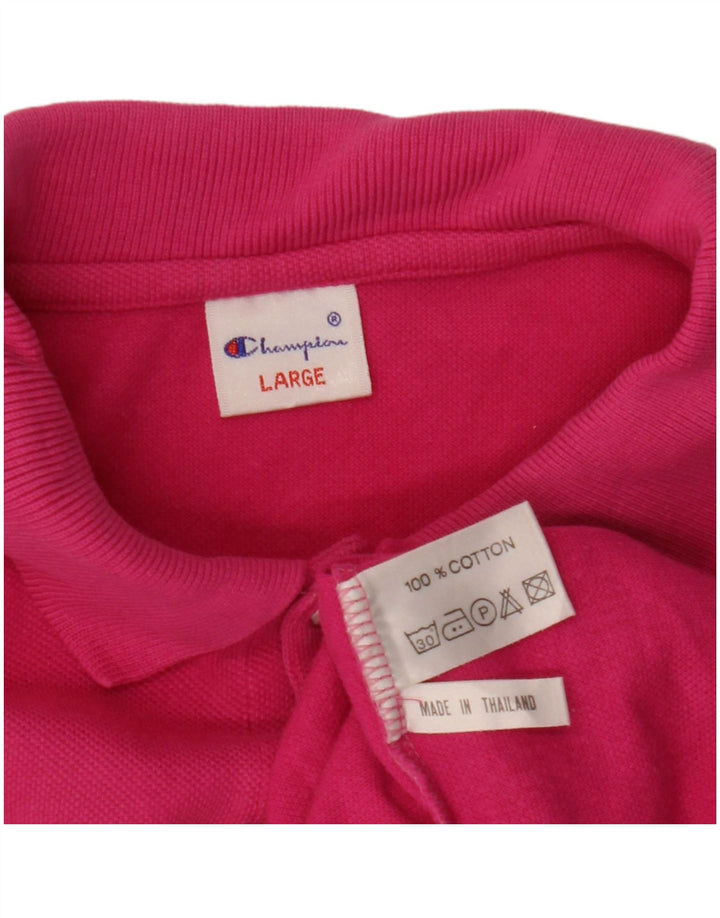 Camisa polo masculina CHAMPION grande algodão rosa
