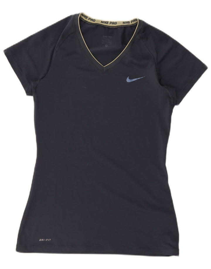 Camiseta feminina Nike Dri Fit Top UK 12 Médio Azul Marinho Poliéster