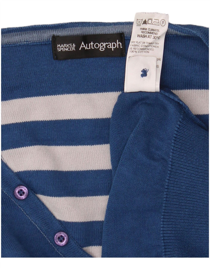 Suéter masculino Marks & Spencer Autograph com decote em V grande azul