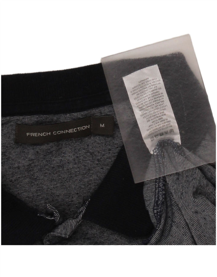 Camisa polo masculina FRENCH CONNECTION médio algodão manchado azul marinho