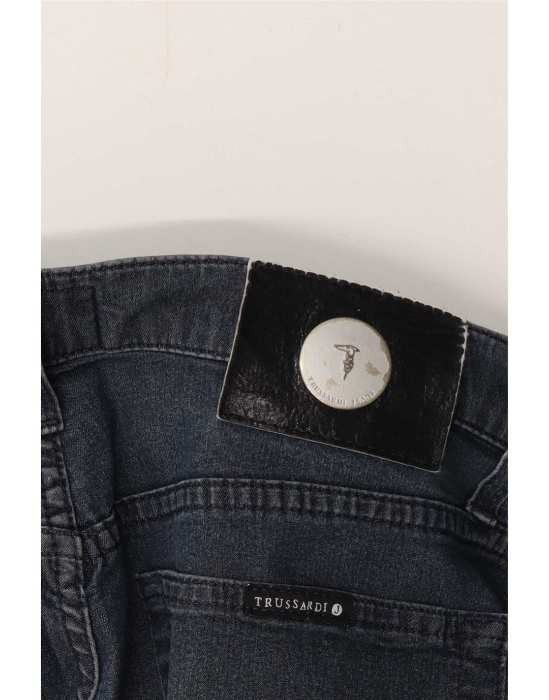 Jeans retos femininos Trussardi W32 L27 azul marinho