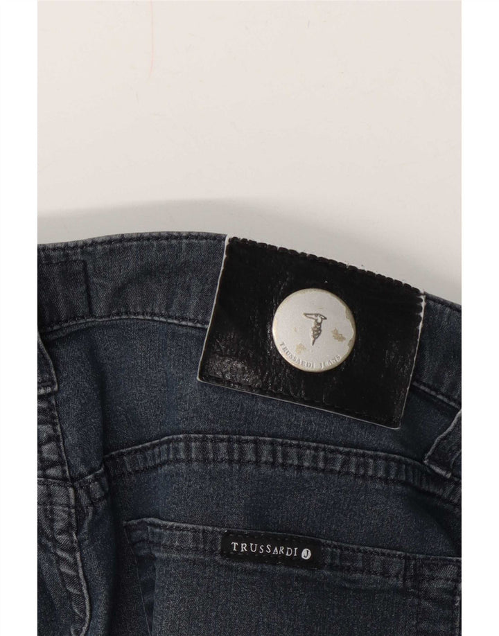 Jeans retos femininos Trussardi W32 L27 azul marinho