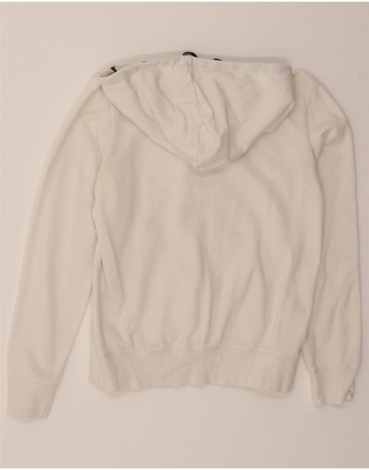 CHAMPION Womens Graphic Hoodie Jumper UK 12 Medium White Cotton Vintage Champion and Second-Hand Champion from Messina Hembry 