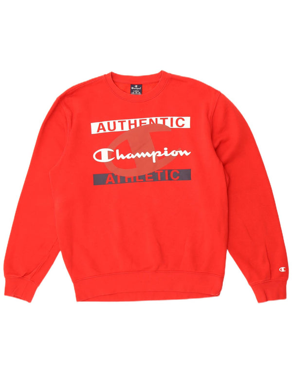 Champion moletom gráfico masculino jumper grande algodão vermelho