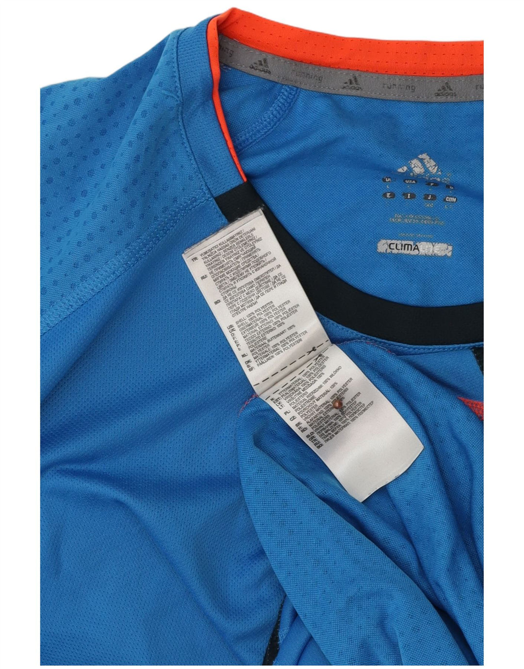 ADIDAS Mens Climalite Camiseta Top Grande Azul Poliéster