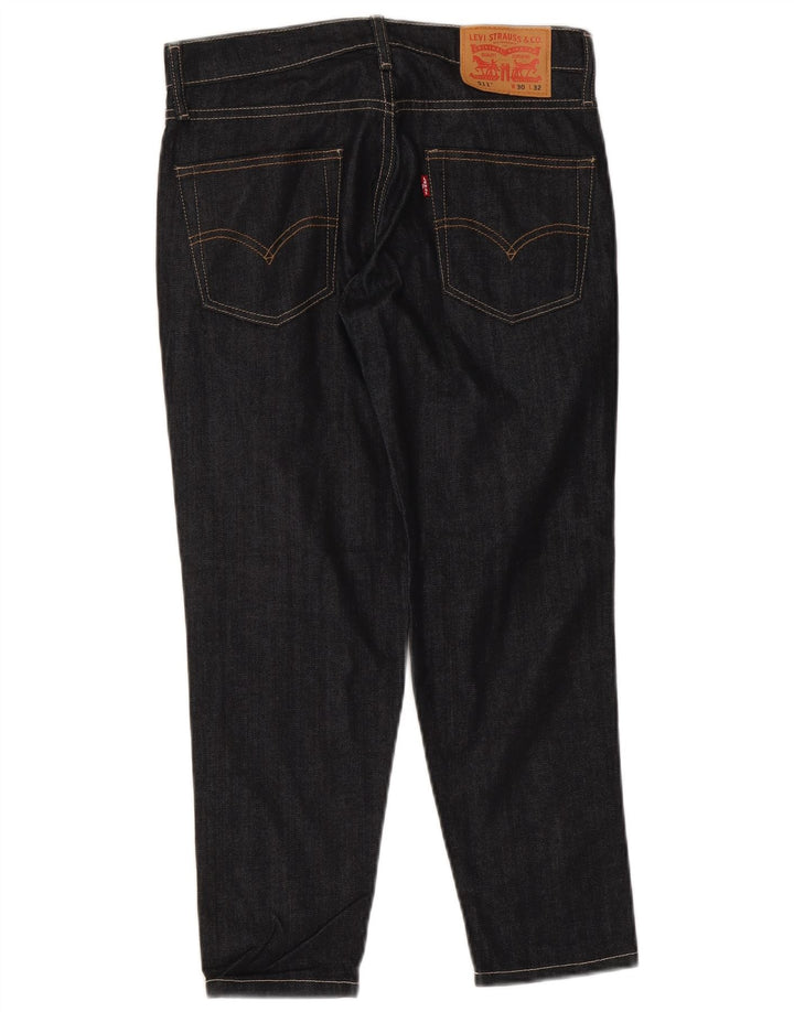 Jeans femininos Levi's 511 Slim recortados W30 L24 algodão azul marinho