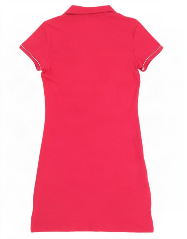 Vestido polo feminino Tommy Hilfiger UK 12 algodão rosa médio