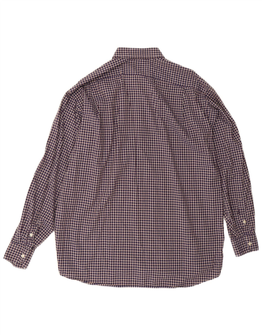 Camisa masculina Lacoste tamanho 42 grande algodão guingão azul marinho