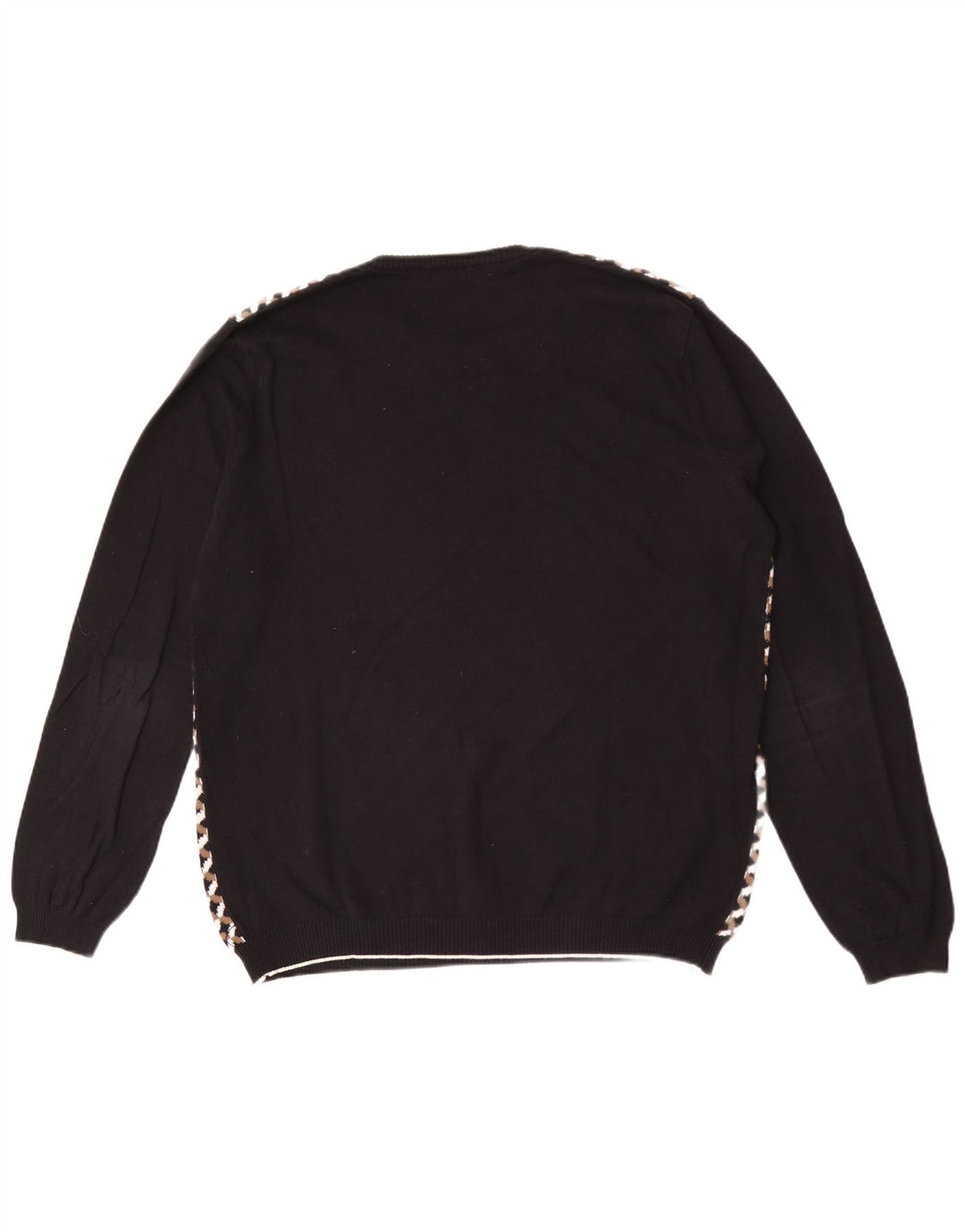 Suéter masculino SISLEY com gola redonda, grande xadrez preto